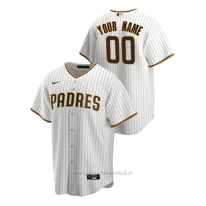 Maglia Baseball Uomo San Diego Padres Personalizzate Replica Primera Bianco Marrone